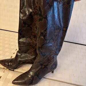 Loeffler Randall 6.5 Gloria Mocha Tall Kitten Heel Boot